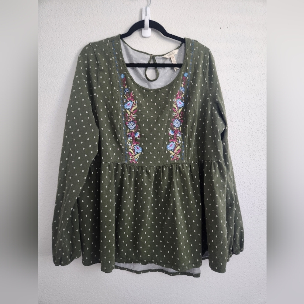 MATILDA JANE THROUGH GENERATIONS EMBROIDERED POLKA DOT‎ BLOUSE szXXL - Picture 2 of 12